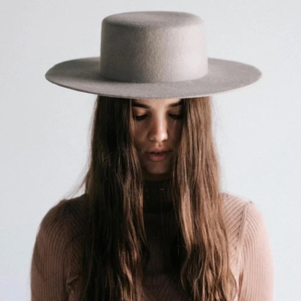 GIGI PIP Grey Dahlia Boater Hat Size XL